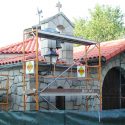 Trabajos de rehabilitación de fachada en la Ermita de la Magdalena